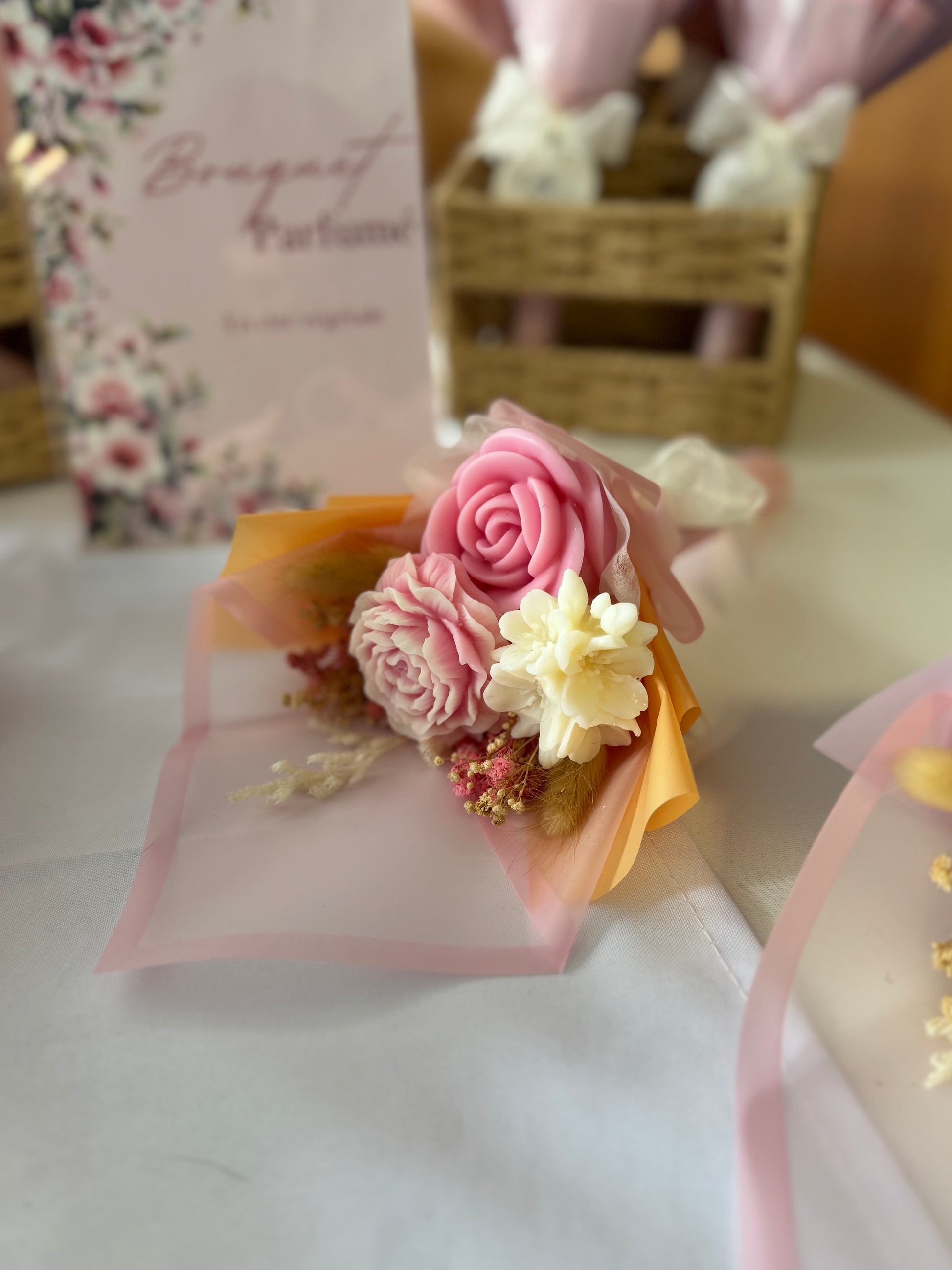 Le Bouquet Parfumé Rose orangé – M'zelle bougies